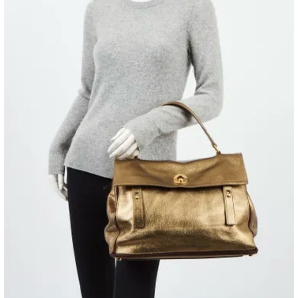 Yves Saint Laurent Large Metallic Bronze Muse Two Bag